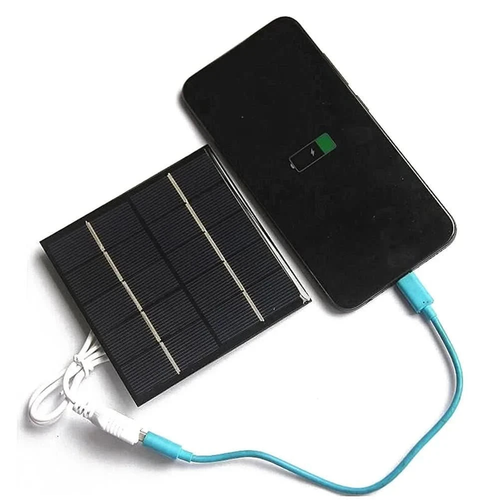 5W Solar Panel Charger for Outdoor Camping - 5V Solar Battery Charger for Phones & Power Banks