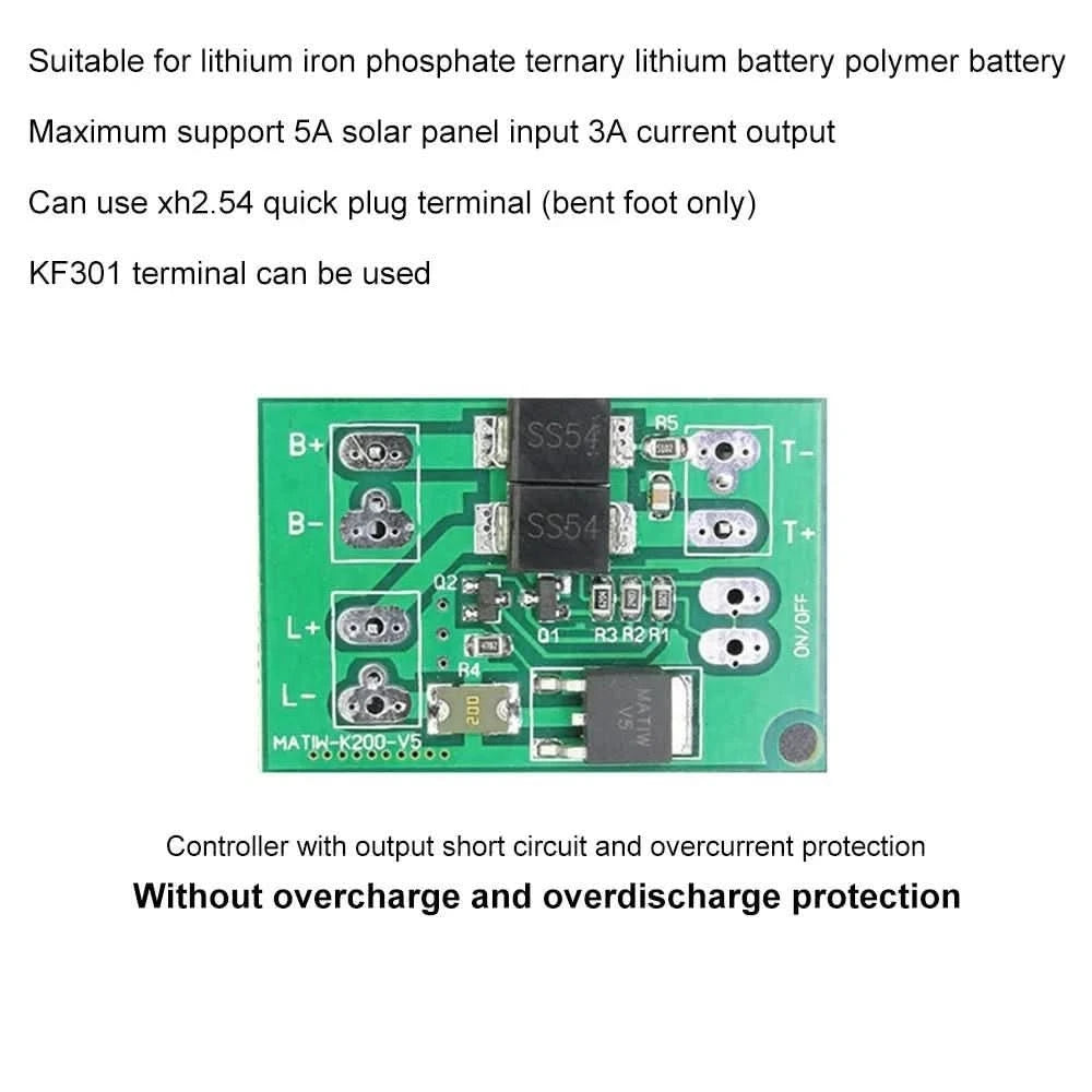 Automatic Solar Panel Battery Charger & LED Night Light Lamp Control for Garden & Street Light - 3.7V 7.4V 11.1V Module