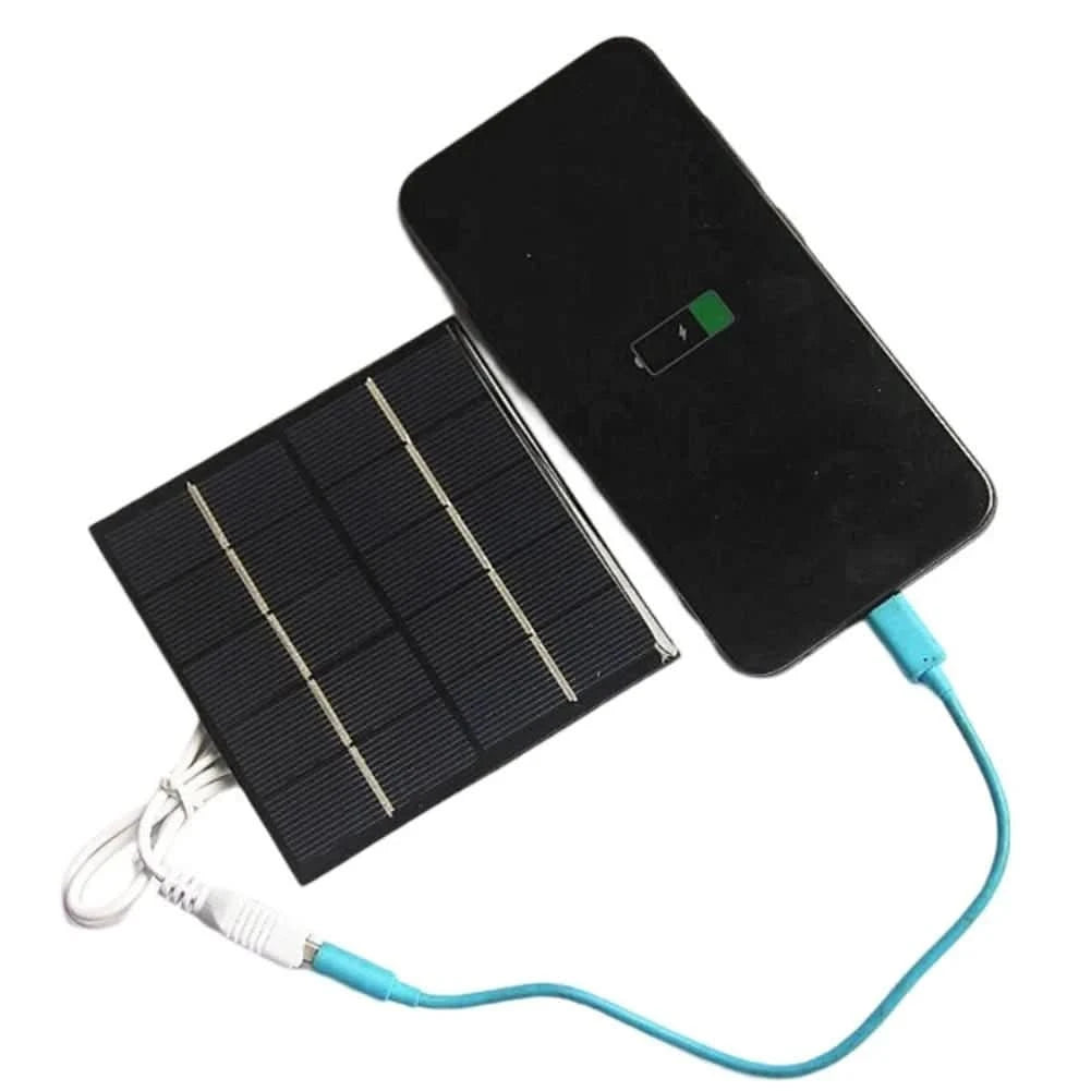 5W Solar Panel Charger for Outdoor Camping - 5V Solar Battery Charger for Phones & Power Banks