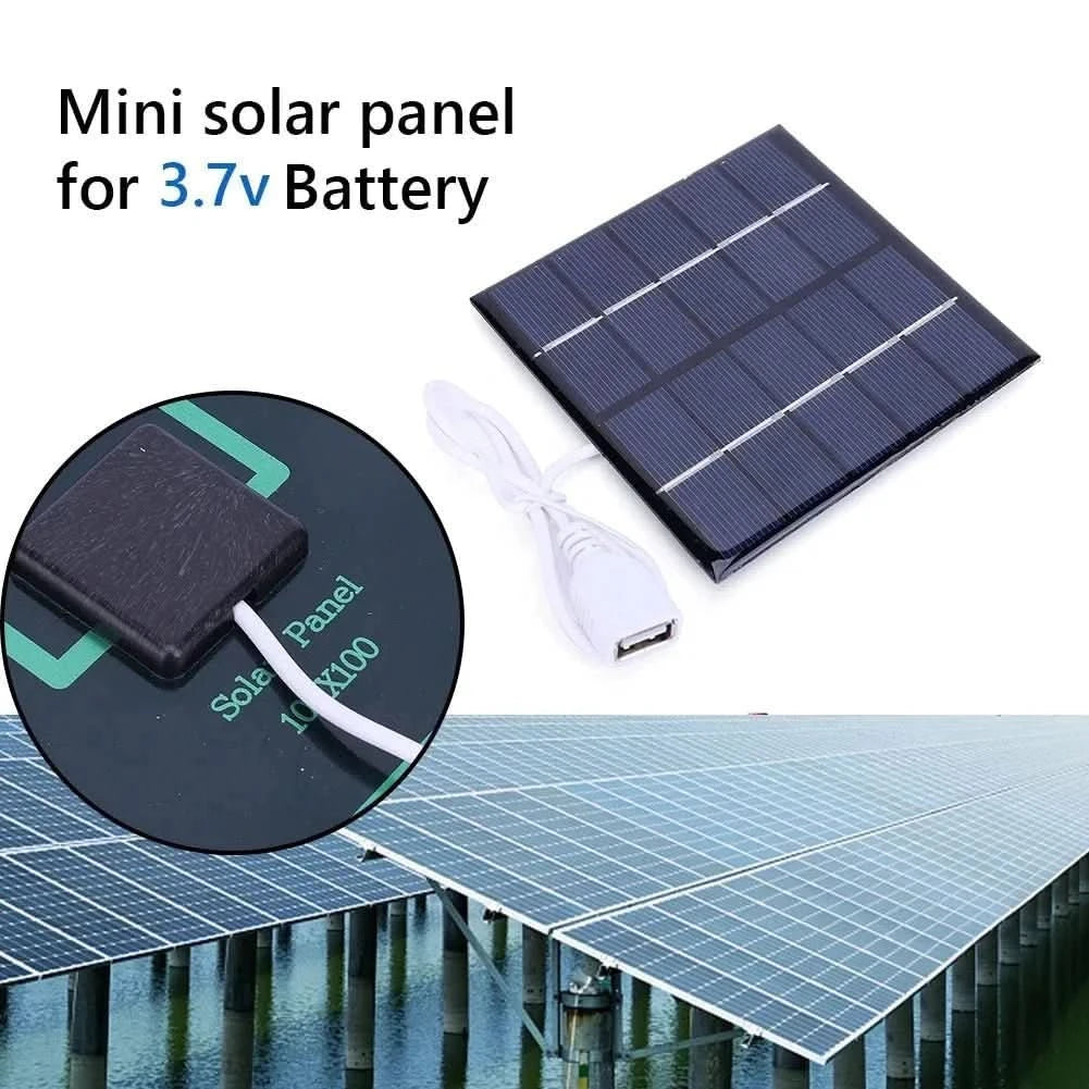 5W Solar Panel Charger for Outdoor Camping - 5V Solar Battery Charger for Phones & Power Banks