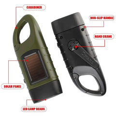 Tent Light LED Flashlight | Hand Crank Dynamo & Solar Torch for Camping