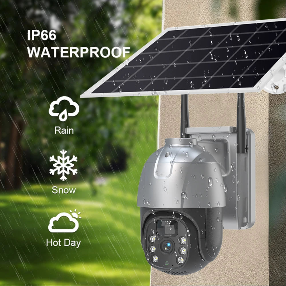 SANSCO 4K 8MP Solar PTZ Camera - 4G Battery Security with PIR Motion Detection