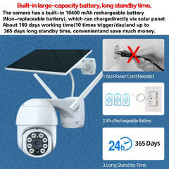 5MP Solar WiFi Camera - PTZ Outdoor Surveillance with PIR Human Tracking & Tuya App