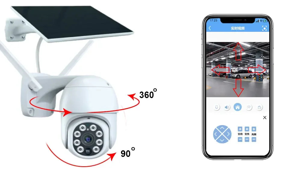 5MP Solar WiFi Camera - PTZ Outdoor Surveillance with PIR Human Tracking & Tuya App