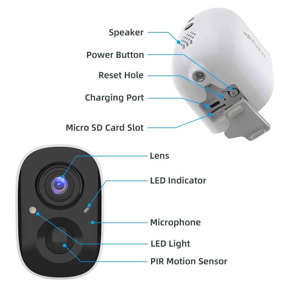 DIDSeth 4MP Rechargeable WiFi Outdoor Security Camera - Battery-Powered, IP66 Weatherproof Floodlight