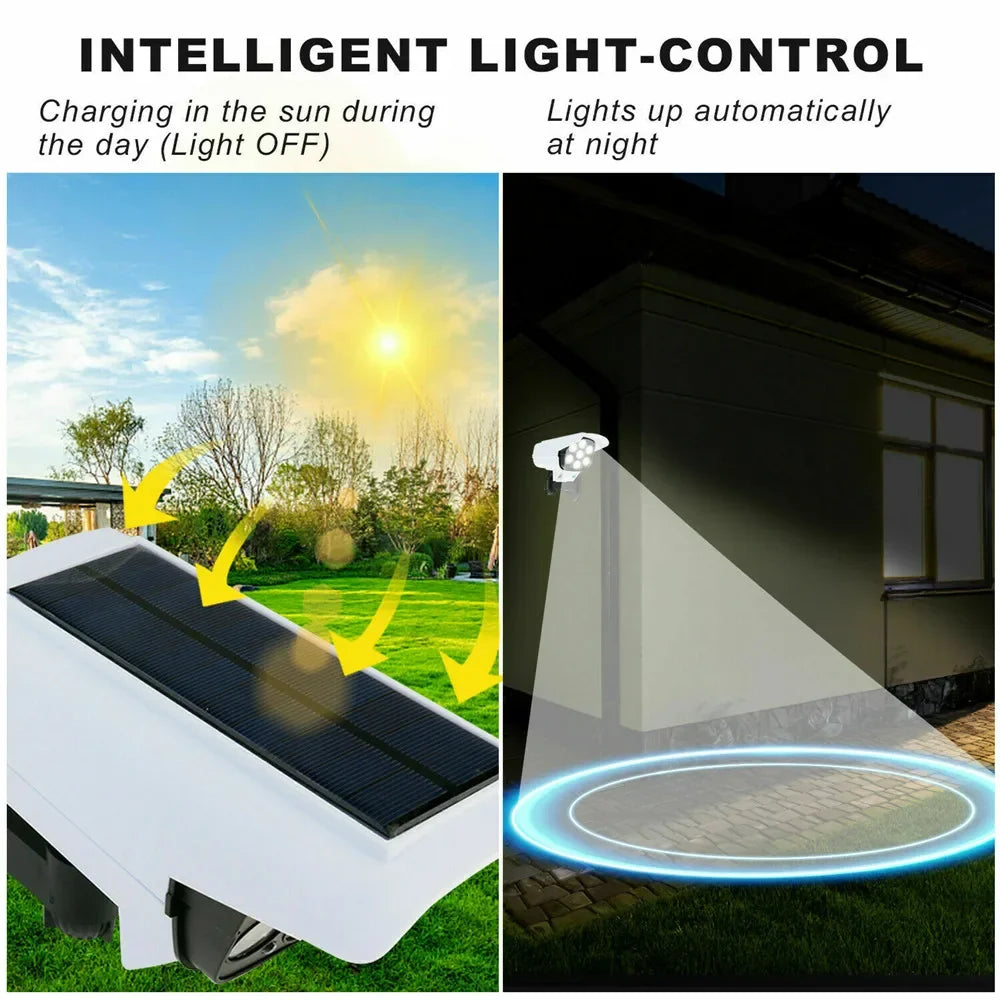 Outdoor Solar Motion Sensor Security Light - 77 LED Dummy Camera Floodlight, IP65 Waterproof