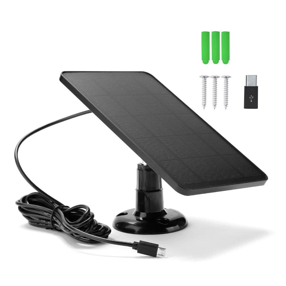 10W 5V Solar Panel – Waterproof Charger for Security Cameras