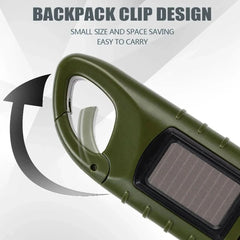 Tent Light LED Flashlight | Hand Crank Dynamo & Solar Torch for Camping