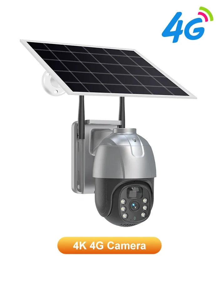 SANSCO 4K 8MP Solar PTZ Camera - 4G Battery Security with PIR Motion Detection