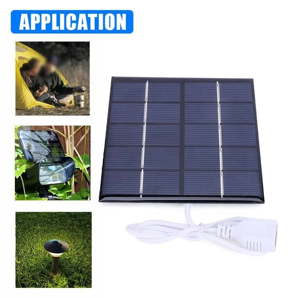 5W Solar Panel Charger for Outdoor Camping - 5V Solar Battery Charger for Phones & Power Banks