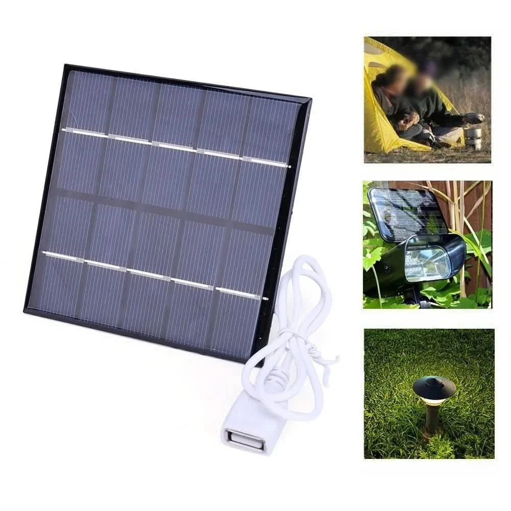 5W Solar Panel Charger for Outdoor Camping - 5V Solar Battery Charger for Phones & Power Banks