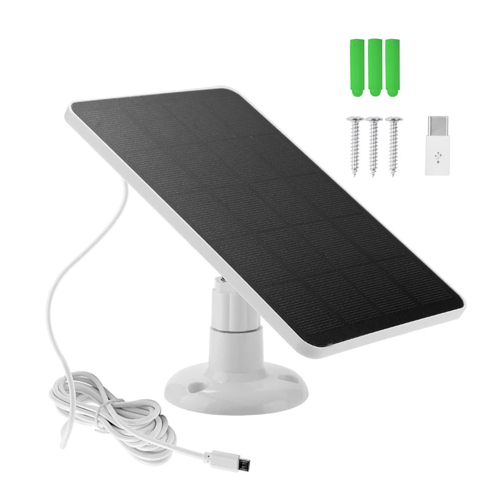 10W 5V Solar Panel – Waterproof Charger for Security Cameras