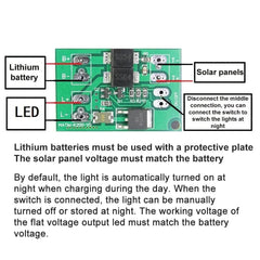 Automatic Solar Panel Battery Charger & LED Night Light Lamp Control for Garden & Street Light - 3.7V 7.4V 11.1V Module