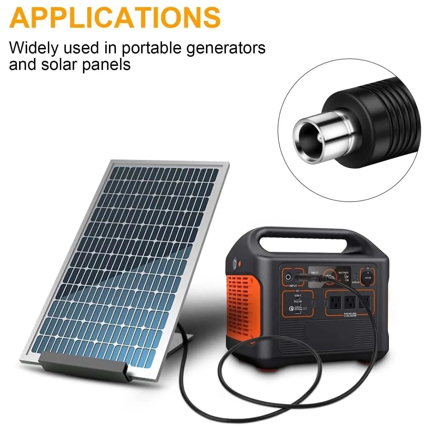 DC 7909 to DC 8020 Adapter Connector for Solar Panels – Compatible with Jackery Explorer 1500 | RV Portable Power Station