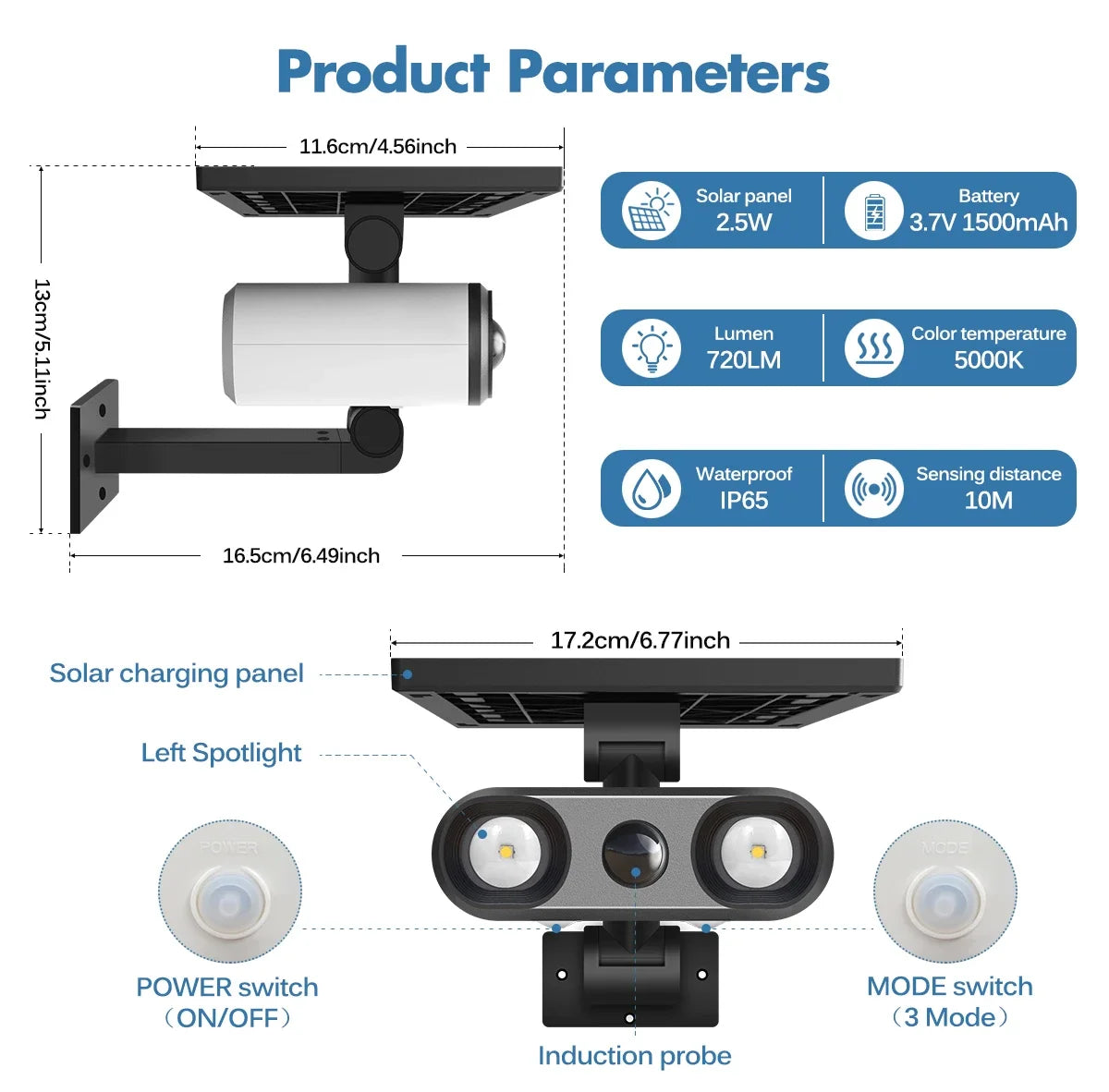 Wireless Dummy Security Camera Floodlights for Garden & Driveway