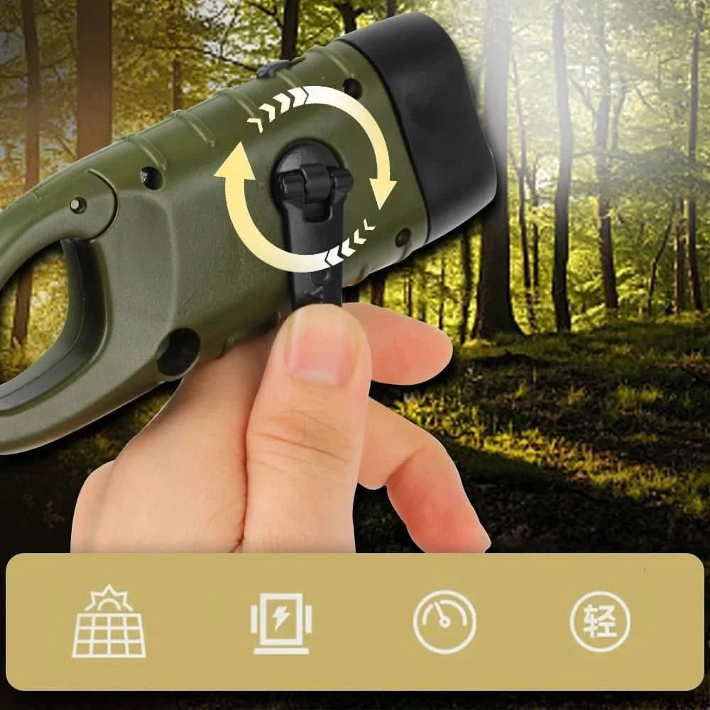 Tent Light LED Flashlight | Hand Crank Dynamo & Solar Torch for Camping