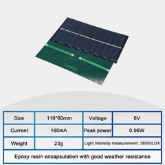 Wholesale 6V Mini Solar Panel for DIY Projects - 70mA to 550mA | Solar Battery Charger Module