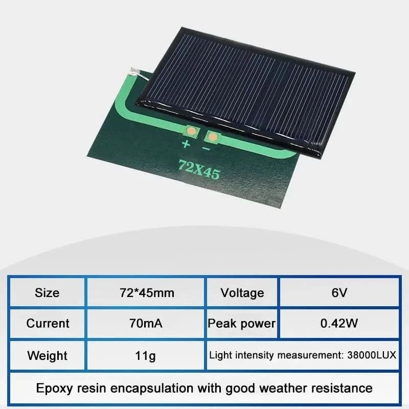 Wholesale 6V Mini Solar Panel for DIY Projects - 70mA to 550mA | Solar Battery Charger Module