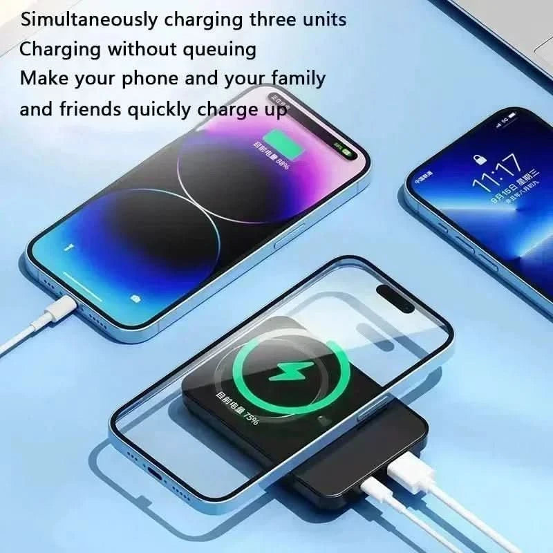 300000mAh Magnetic Wireless Power Bank – Fast Charger for iPhone, Samsung & MacSafe