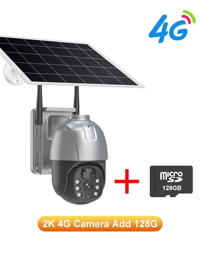 SANSCO 4K 8MP Solar PTZ Camera - 4G Battery Security with PIR Motion Detection