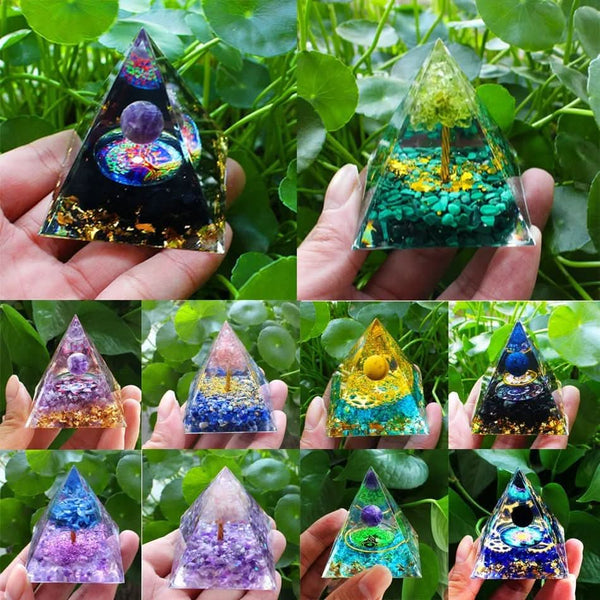 Amethyst & Peridot Energy Pyramid